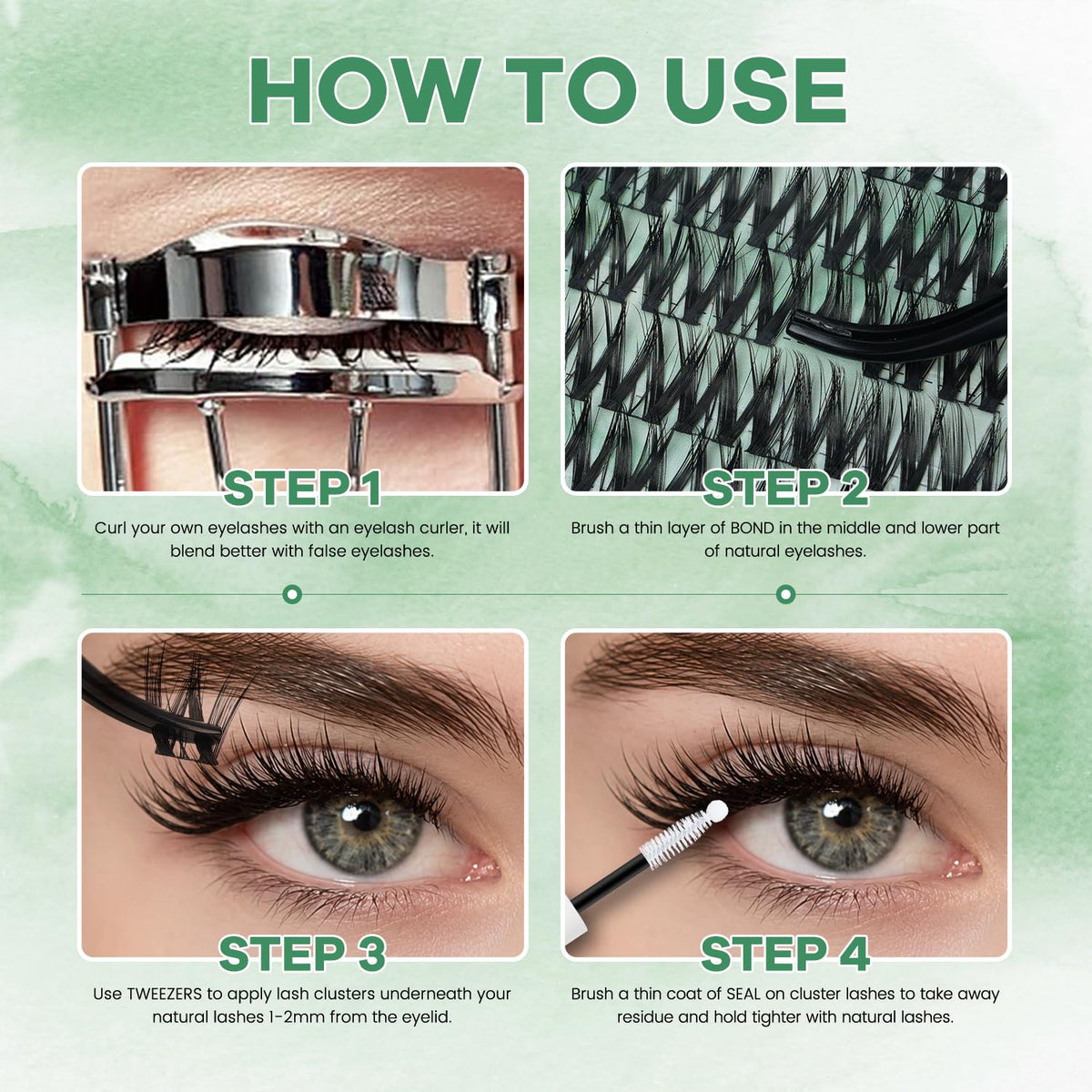 Lifestyle shot of VLVLOCK Velvet Touch Lash Clusters Kit in use