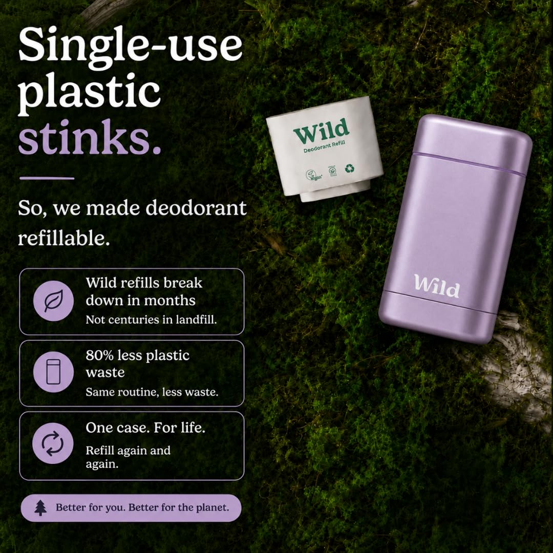 Lifestyle shot of Wild deodorant in a bathroom setting