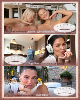 Lifestyle shot of wtvane Brown Lash Clusters in use