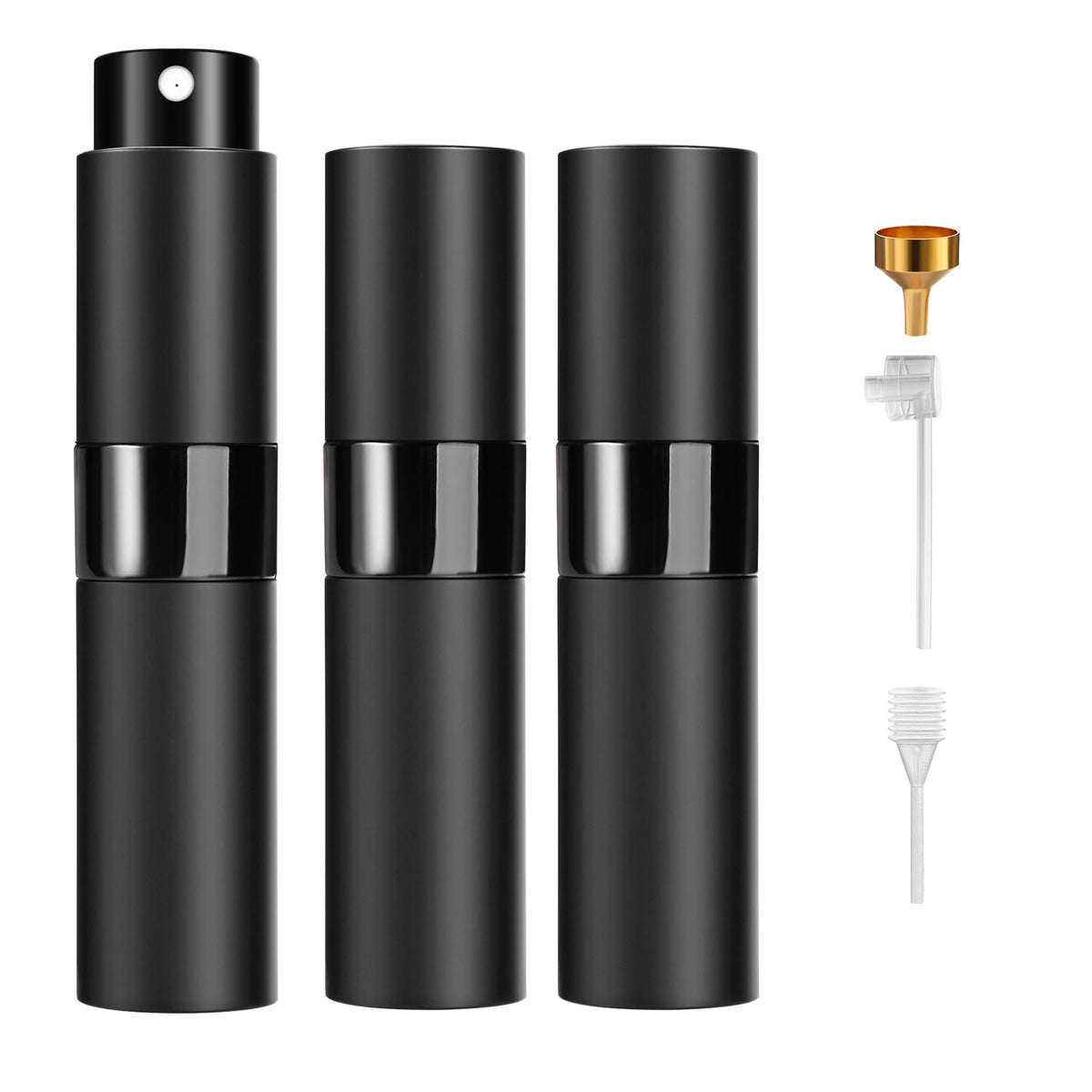 Likealot 8ML refillable atomizer front view in black