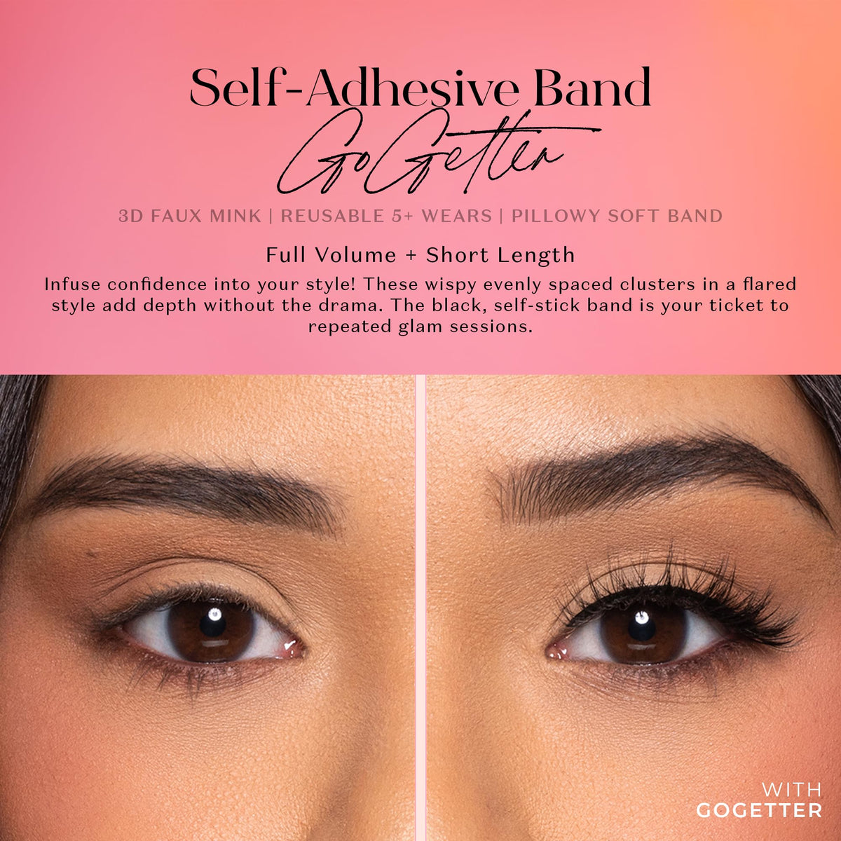 Lilly Lashes 3D Self Adhesive Eyelashes GoGetter packaging