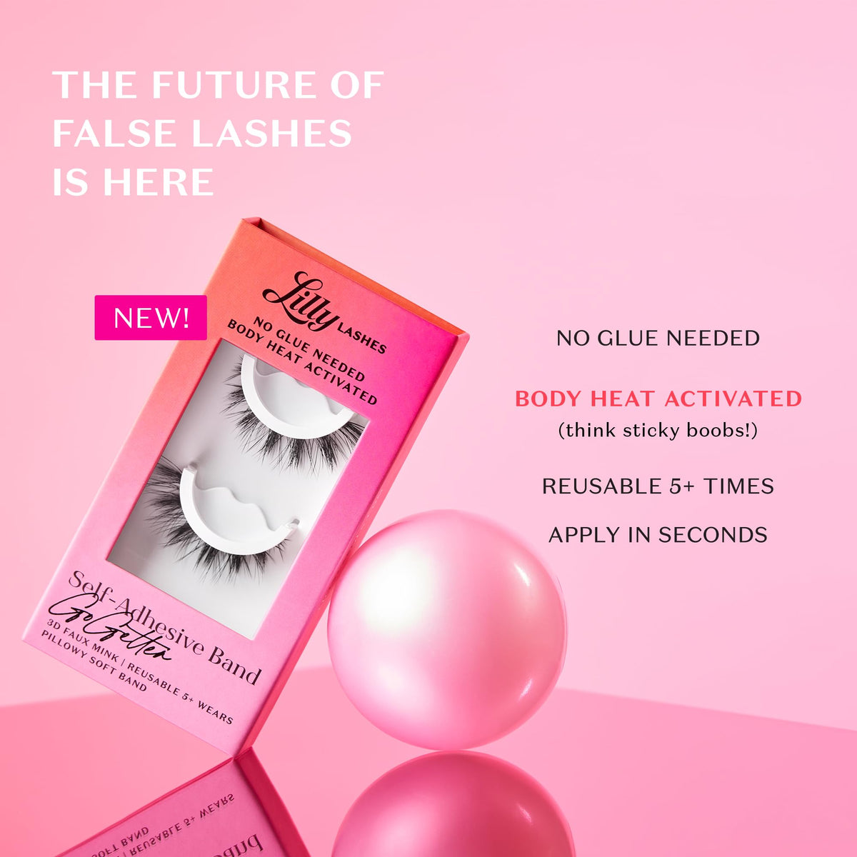 Lilly Lashes 3D Self Adhesive Eyelashes packaging
