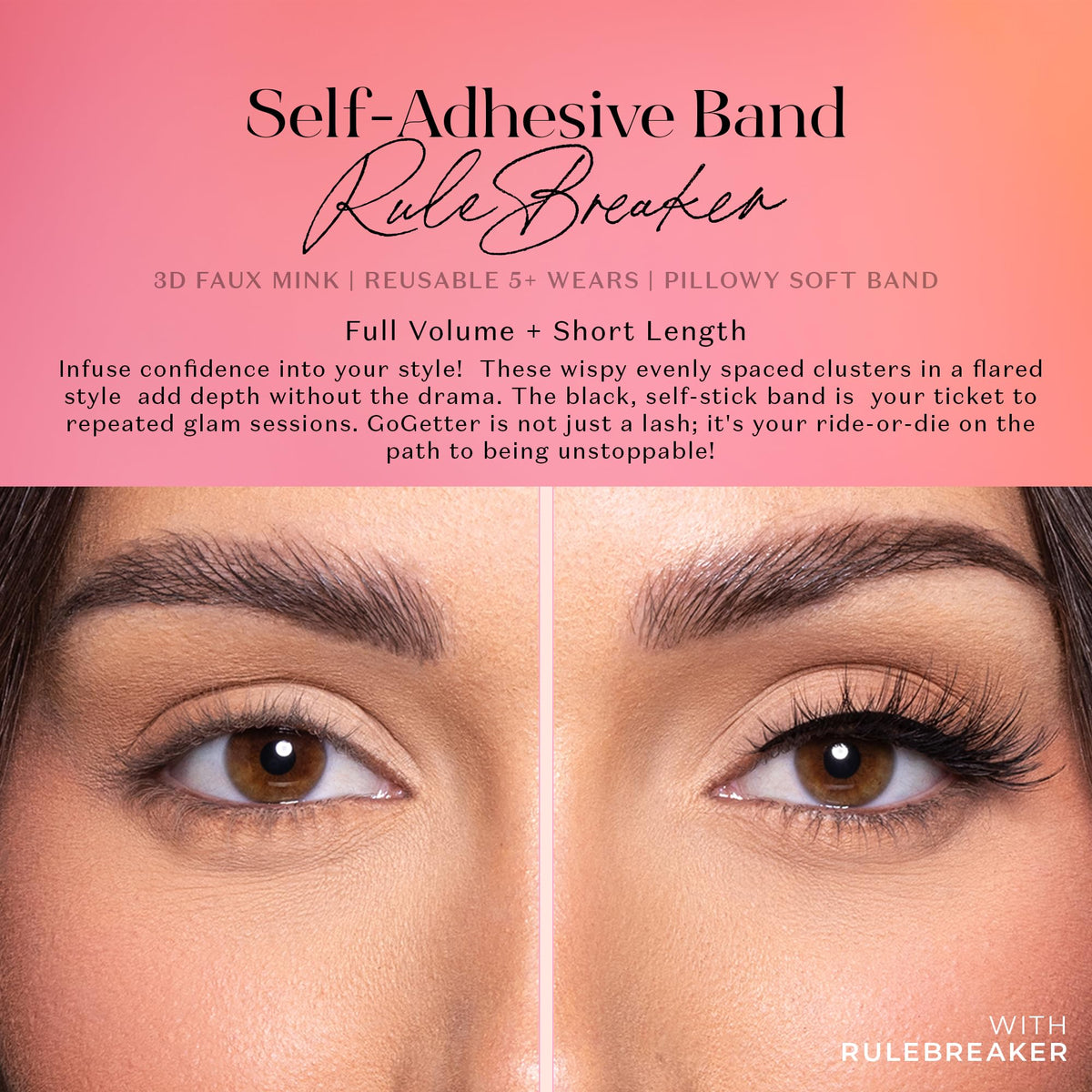 Lilly Lashes 3D Self Adhesive Eyelashes side view