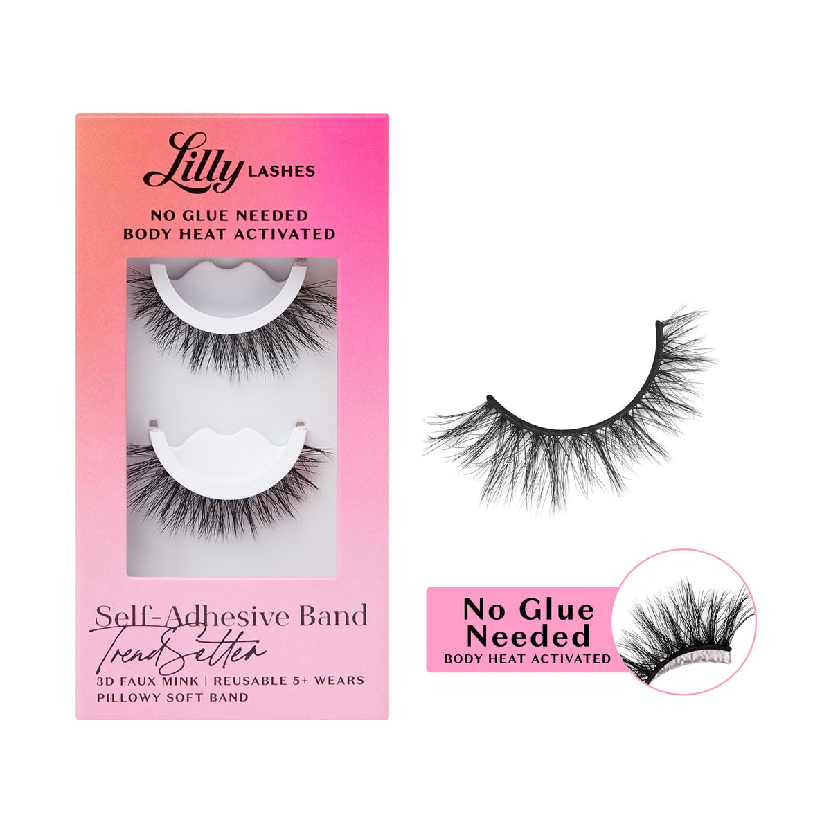Lilly Lashes 3D Self Adhesive Eyelashes TrendSetter front view