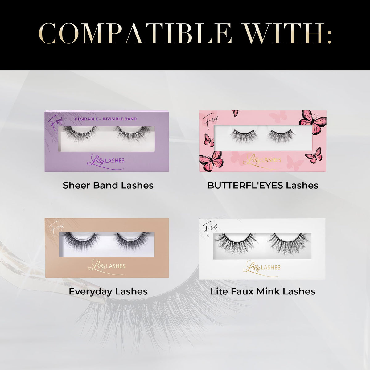 Lilly Lashes Clear Eyelash Glue application process