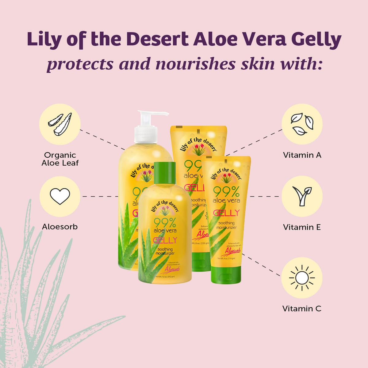 Lily Of The Desert Gelly Moisturizer 8 Fl Oz side view