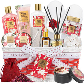 LILY ROY 17-Piece Spa Gift Basket with Shower Gel and Lotion