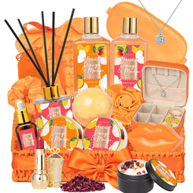 LILY ROY 23-Piece Spa Gift Basket with Orange & Mango products