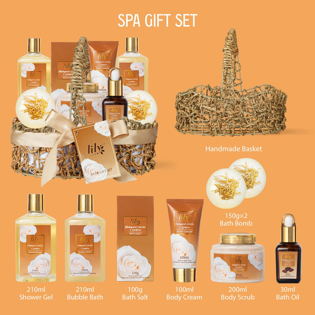 LILY ROY Body Scrub and Body Cream in Vanilla scent
