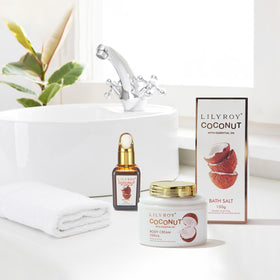 LILY ROY Coconut Spa Gift Basket gift note card included