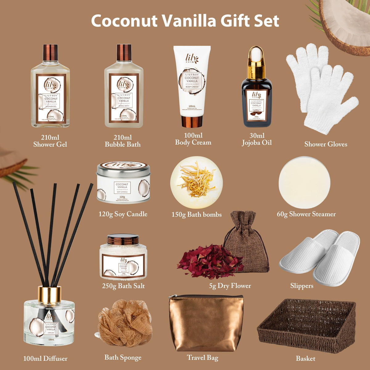 LILY ROY Coconut Vanilla body cream and soy candle