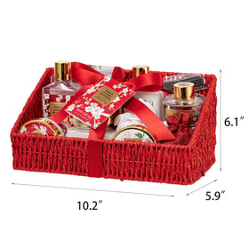 LILY ROY elegant woven basket with spa gift set presentation