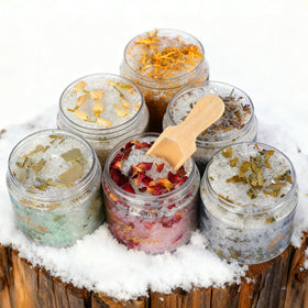 LILY ROY Epsom Salt Gift Set in a relaxing bath scene