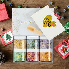 LILY ROY Epsom Salt packaging with floral accents