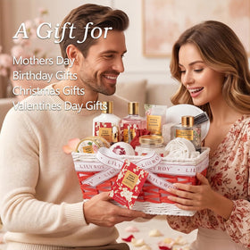 LILY ROY Spa Gift Basket featuring Bubble Bath and Bath Bomb