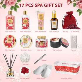 LILY ROY Spa Gift Basket with Soy Candle and Diffuser