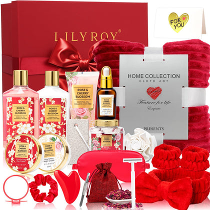 LILY ROY Spa Skin Care Gift Set 23Pcs in red gift box