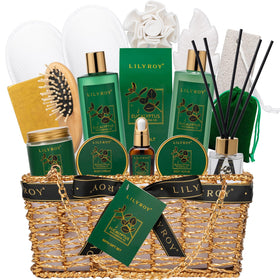 LILY ROY Spa Skin Care Gifts Set 18Pcs arranged in woven basket
