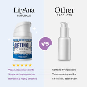 LilyAna Naturals Anti Aging Retinol Cream applied to hand