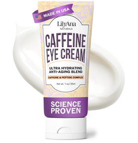LilyAna Naturals Caffeine Eye Cream front view with packaging
