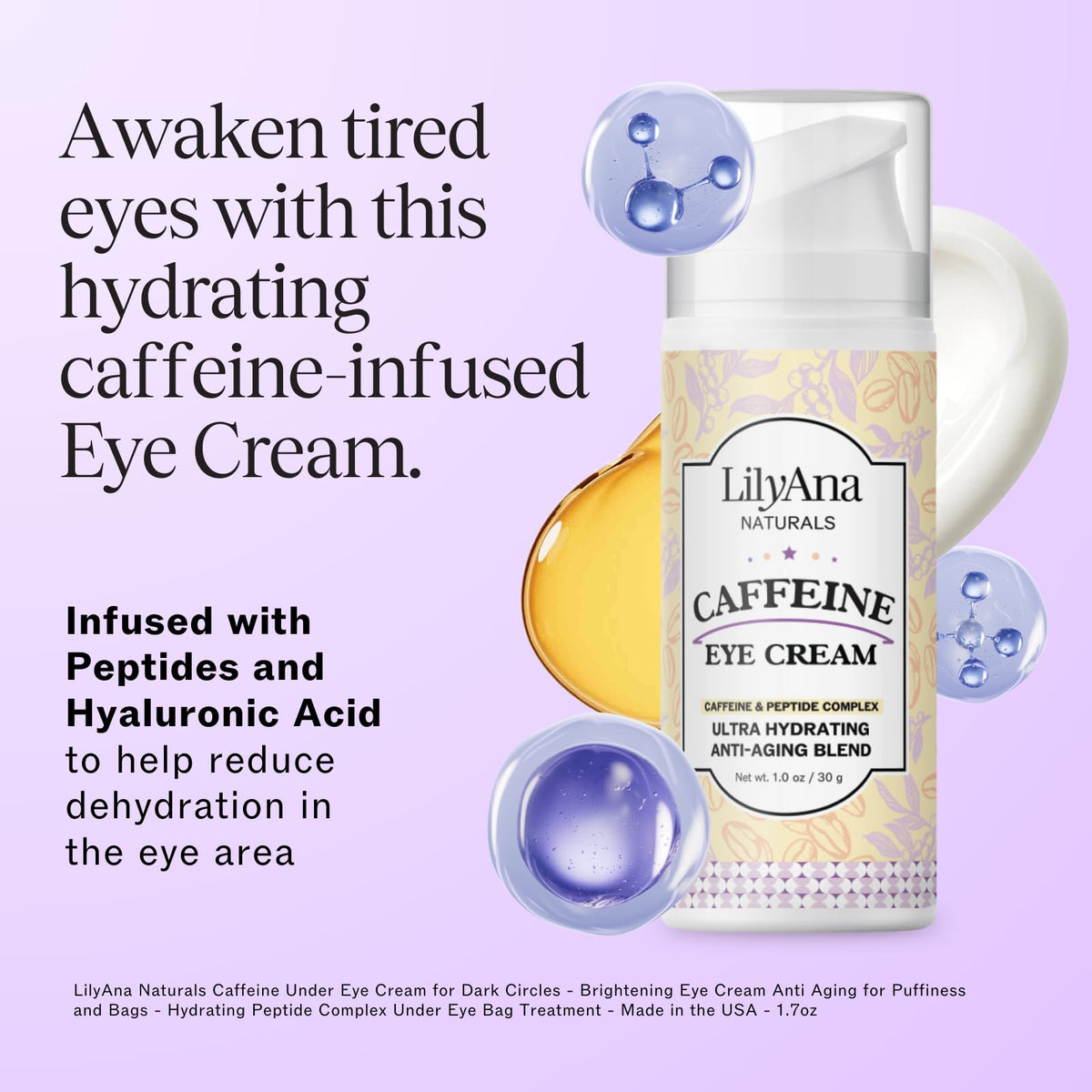 LilyAna Naturals Caffeine Eye Cream texture close-up