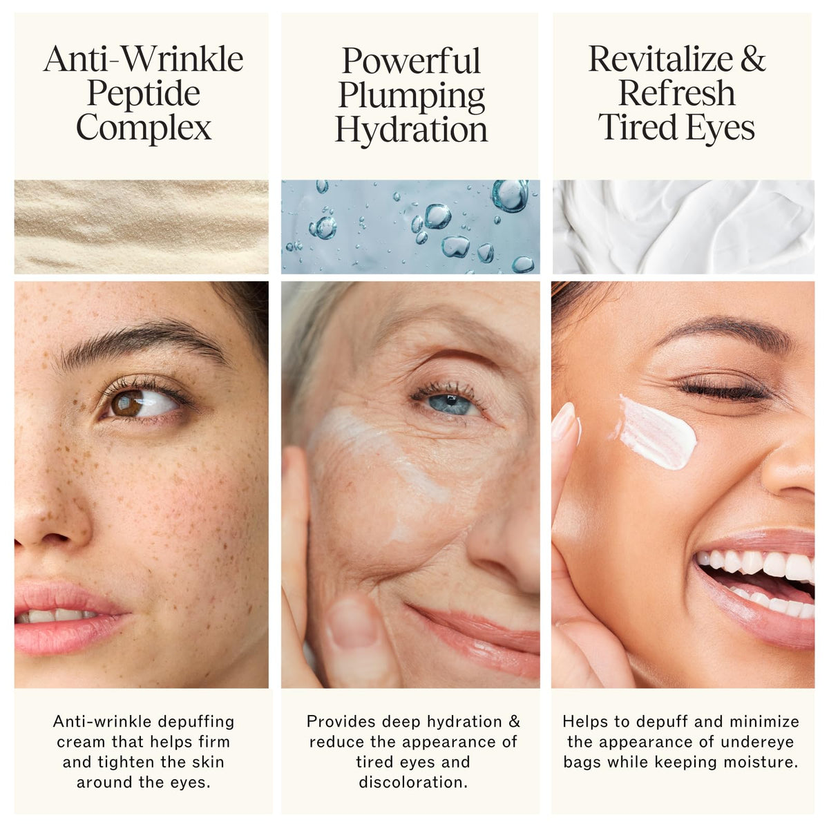 LilyAna Naturals Caffeine Eye Cream with ingredients list