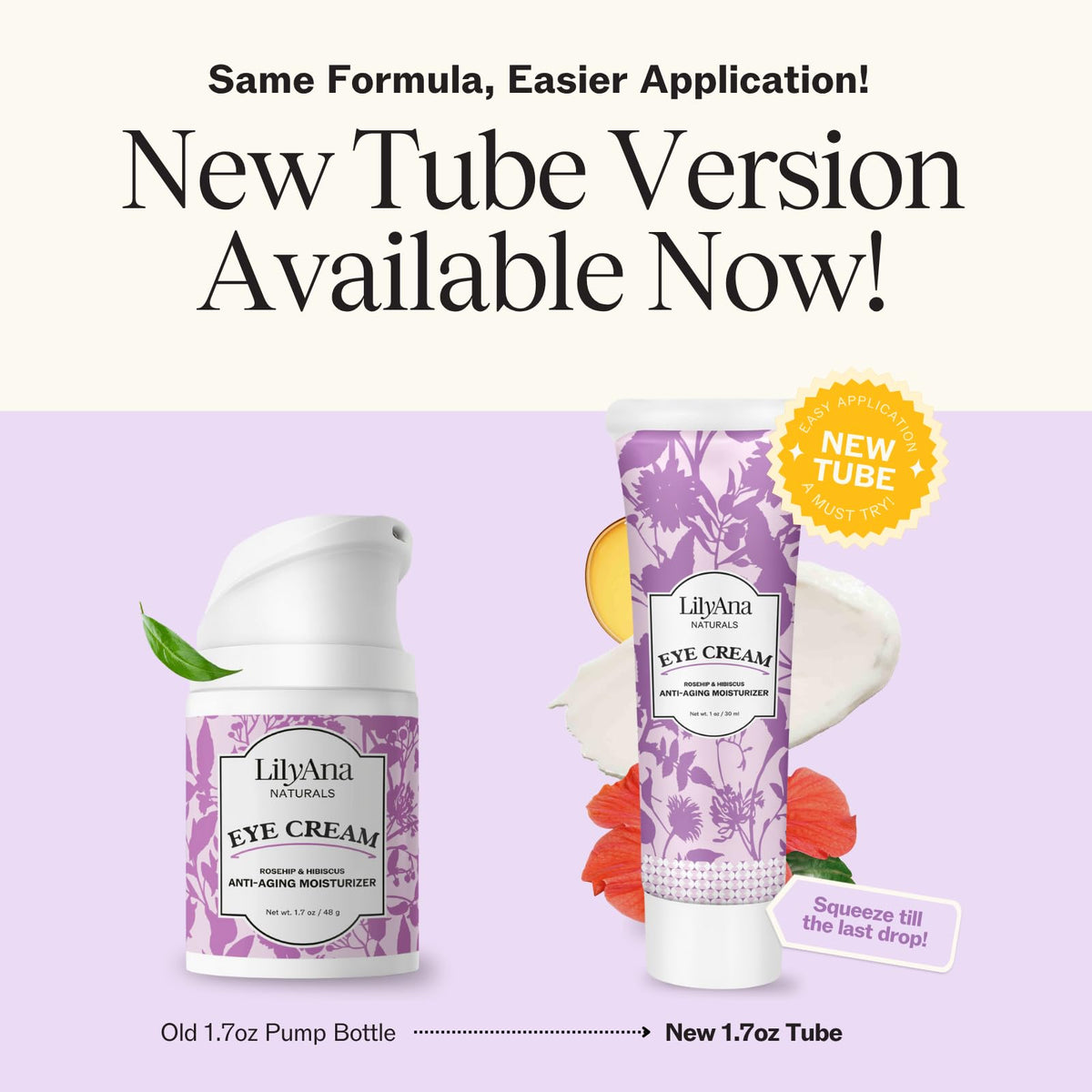 LilyAna Naturals Eye Cream packaging details