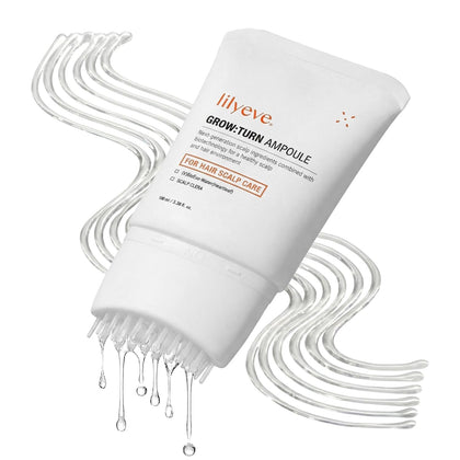 lilyeve GROWTURN Exosome Hair Growth Serum front view with built-in brush