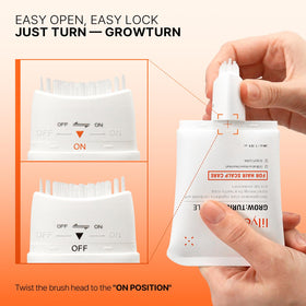 lilyeve GROWTURN Hair Growth Serum bottle with brush open