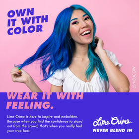 Lime Crime Butterscotch Hair Dye in a bathroom setting