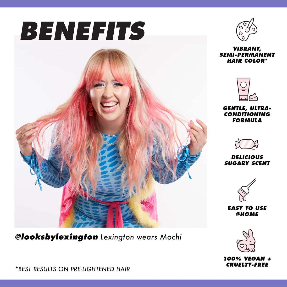 Lime Crime Mochi Hair Dye application process