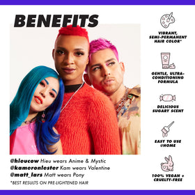 Lime Crime Unicorn Hair Dye Blue Smoke application process