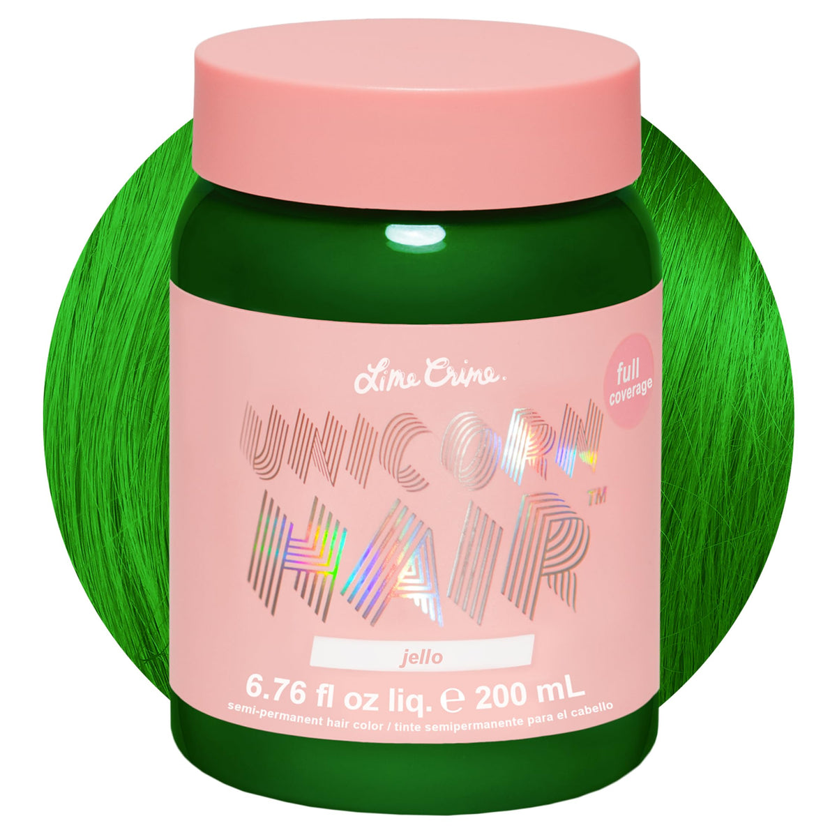 Lime Crime Unicorn Hair Dye Jello Tropical Green front view