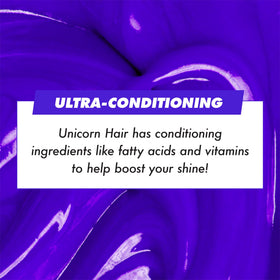 Lime Crime Unicorn Hair Dye Peri Dust with hair care products