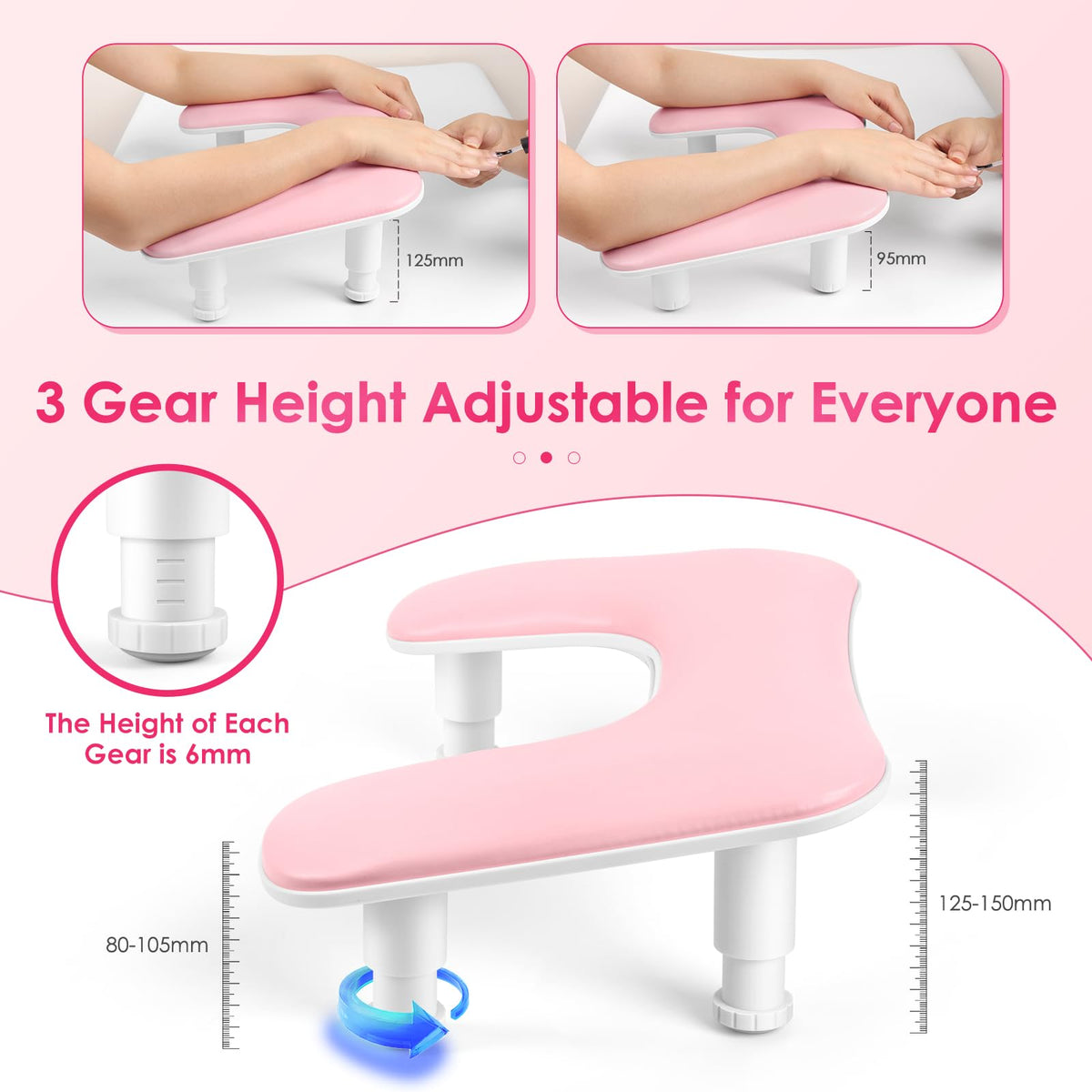 LIONVISON nail arm rest adjustable height feature