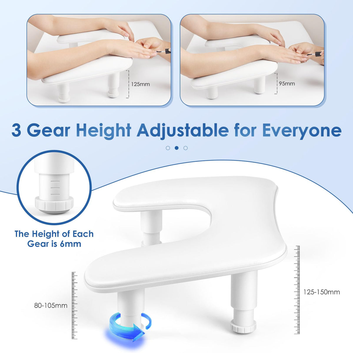 LIONVISON nail arm rest with height adjustment feature