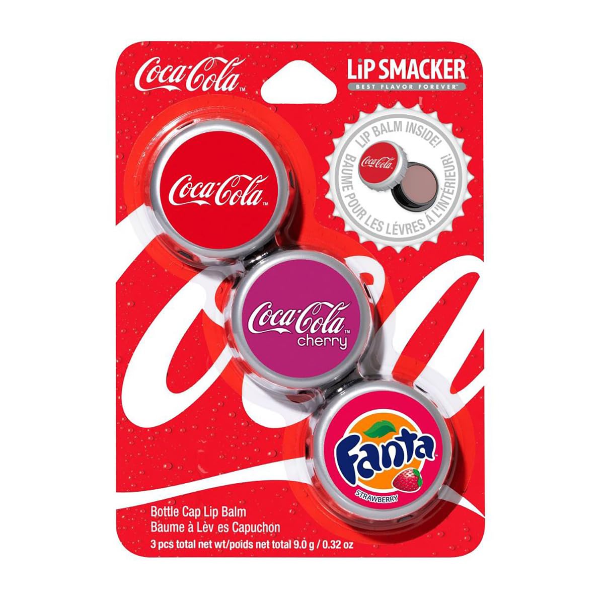 Lip Smacker Coca-Cola Bottle Cap Trio lip balm front view