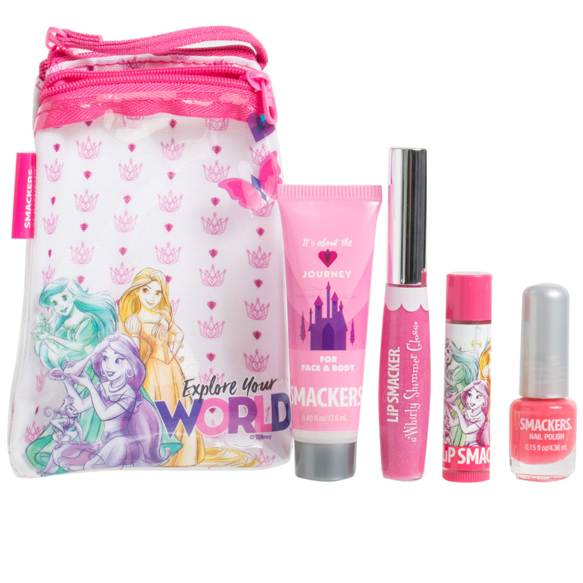 Lip Smacker Glam Princess Makeup Set contents including lip gloss and lotion