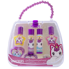 Lip Smacker Glam Rainbow Nail Polish and Lip Balm Set with collectible bag