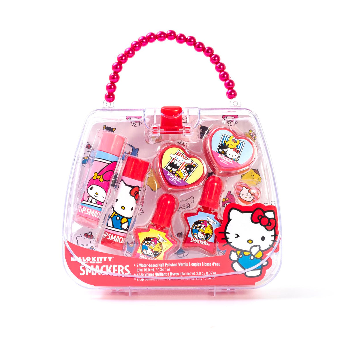 Lip Smacker Hello Kitty Nail Polish and Lip Balm Tote front view