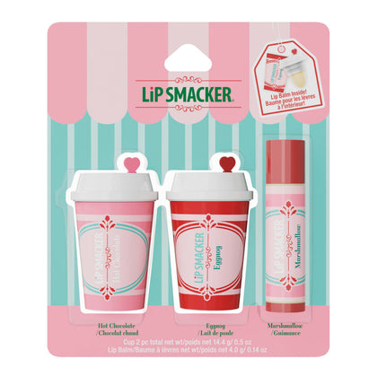 Lip Smacker Holiday Café Balm Trio with festive frappe cup designs