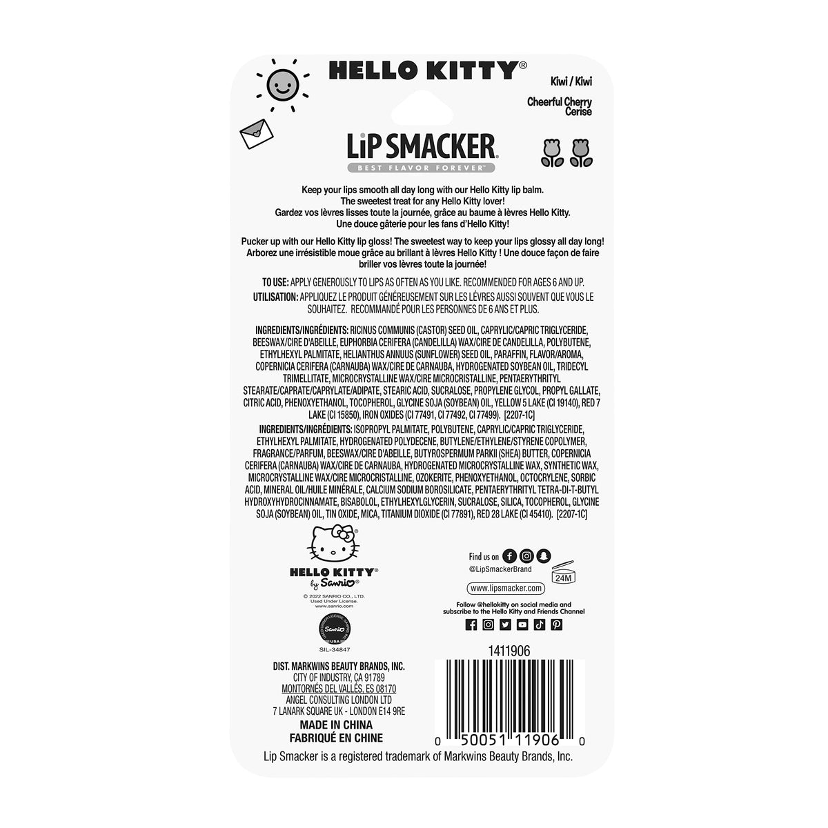 Lip Smacker Lippy Pals Hello Kitty lip balm in a lifestyle setting