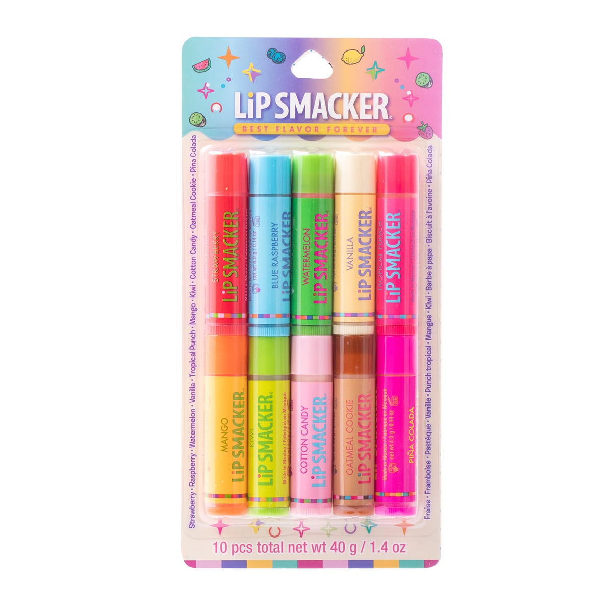 Lip Smacker Original & Best Party Pack front view with 10 lip balms
