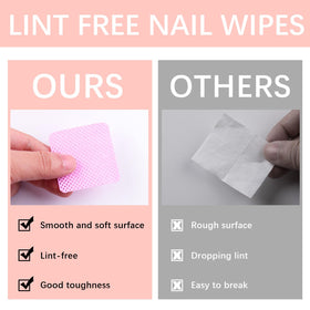 lipetol lint free nail wipes beside nail polish remover