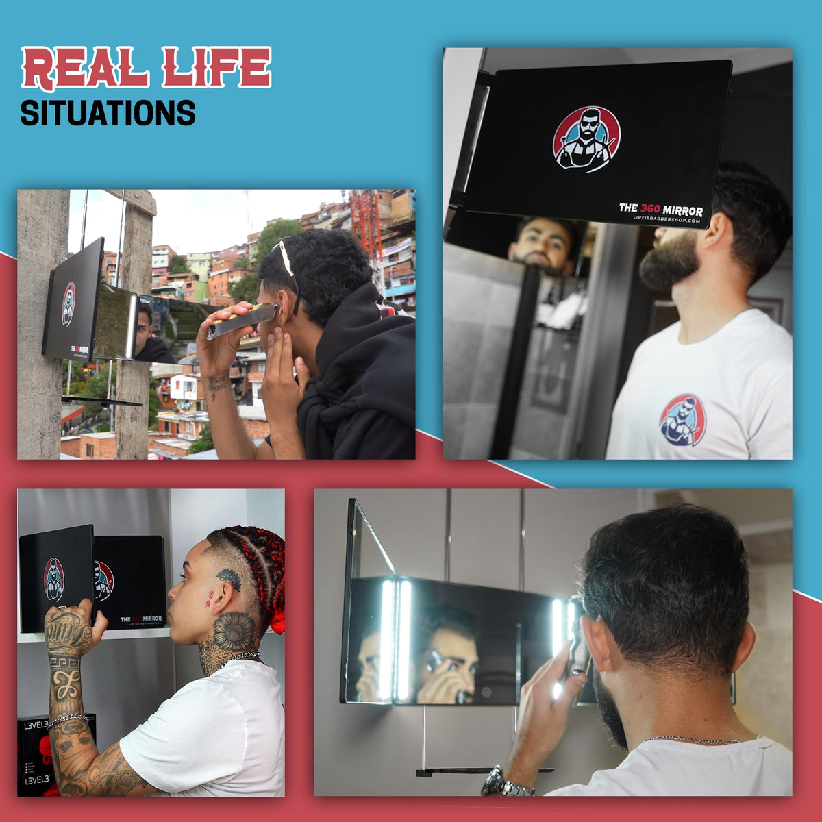 LIPFISBARBERSHOP.COM 3-Way LED Mirror with adjustable brightness feature