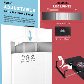 LIPFISBARBERSHOP.COM 360 Mirror MINI LED Light with adjustable hooks