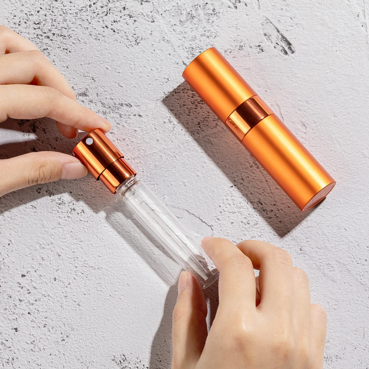 LISAPACK atomizer bottles in a handbag for travel