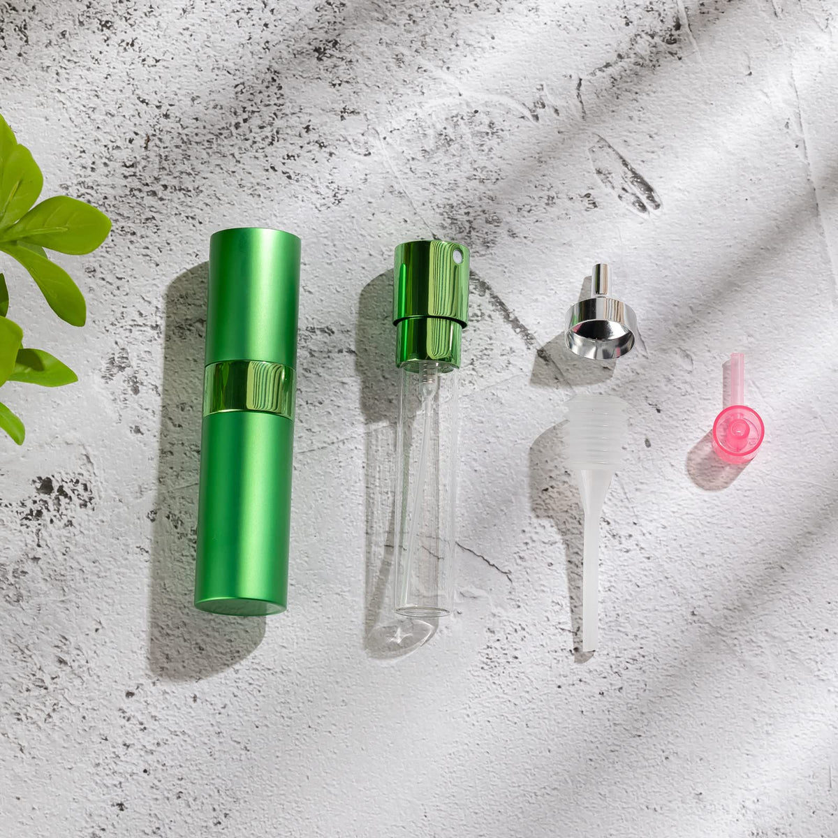 LISAPACK atomizer bottles with various cosmetics being filled