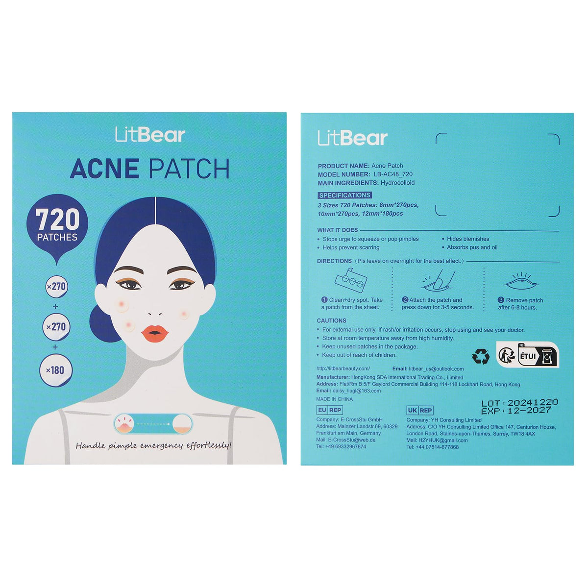 LitBear Pimple Patch application process