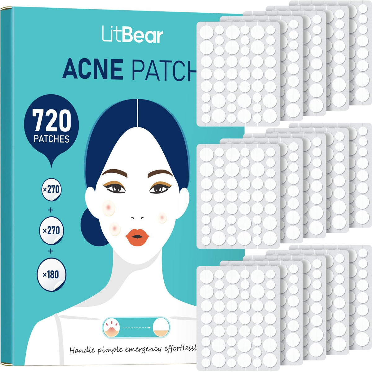 LitBear Pimple Patch Bulk 720 patches front view